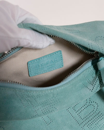 BY FAR hobo suede bag in Green