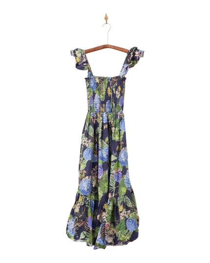 Cara Cara New York Ruby Blue Floral Midi Dress | Size M, Pre - Owned - Wind & Song