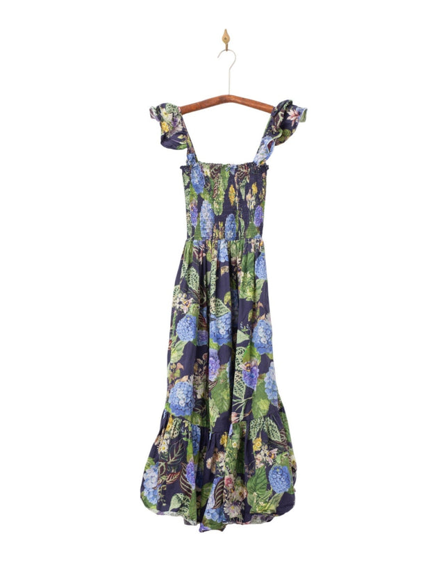 Cara Cara New York Ruby Blue Floral Midi Dress | Size M, Pre - Owned - Wind & Song