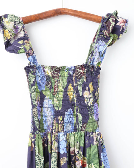 Cara Cara New York Ruby Blue Floral Midi Dress | Size M, Pre - Owned - Wind & Song
