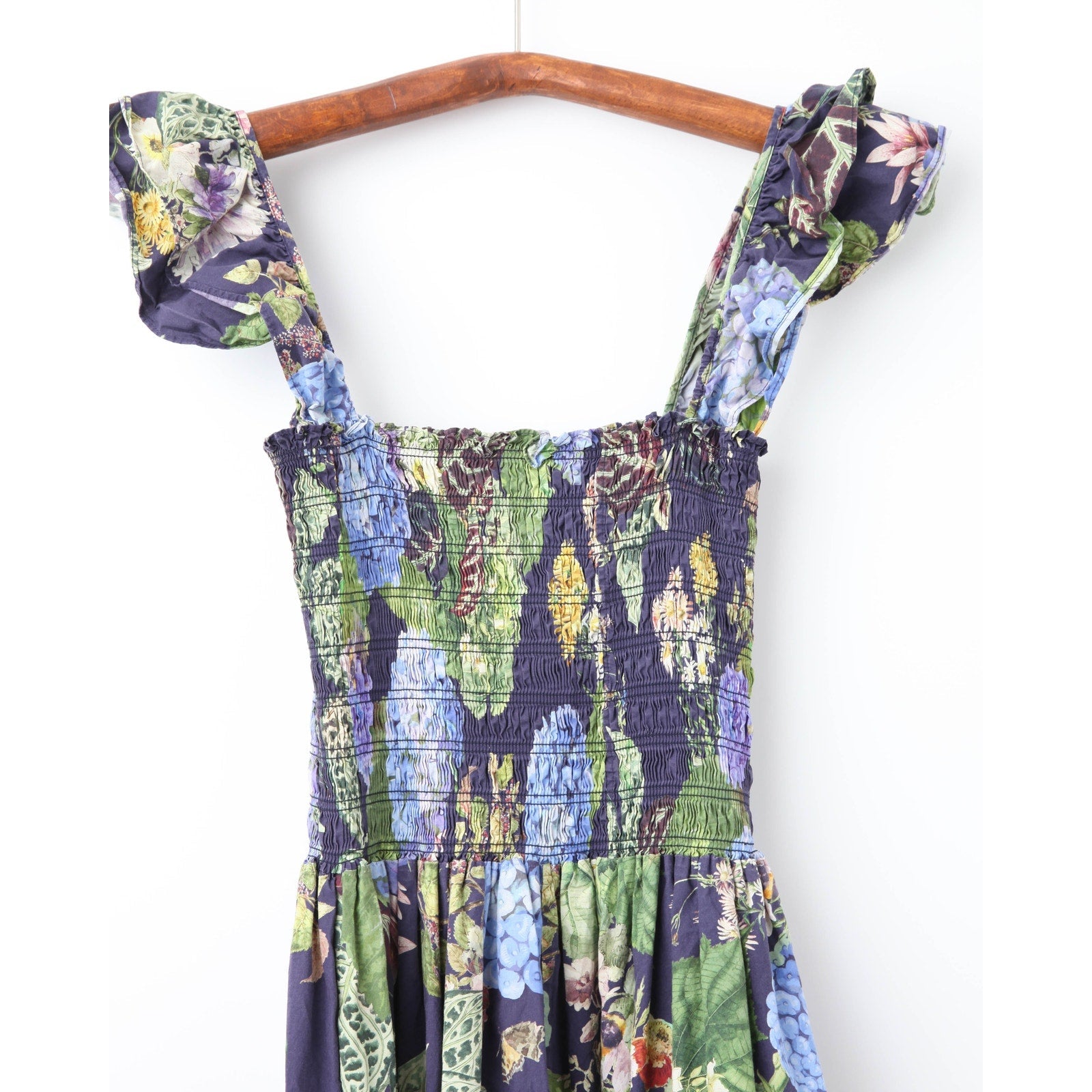 Cara Cara New York Ruby Blue Floral Midi Dress | Size M, Pre - Owned - Wind & Song