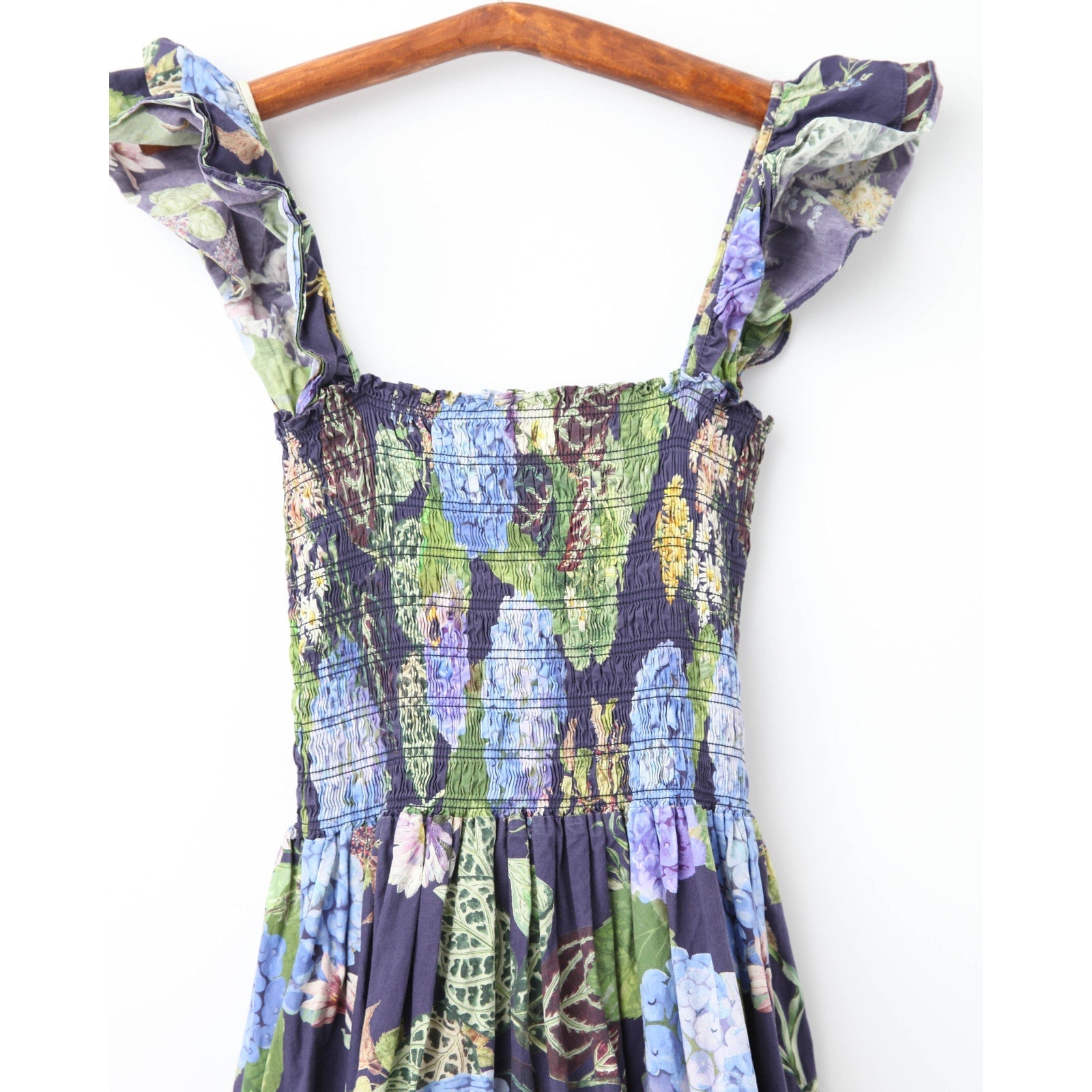 Cara Cara New York Ruby Blue Floral Midi Dress | Size M, Pre - Owned - Wind & Song