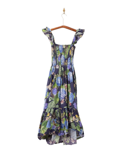 Cara Cara New York Ruby Blue Floral Midi Dress | Size M, Pre - Owned - Wind & Song