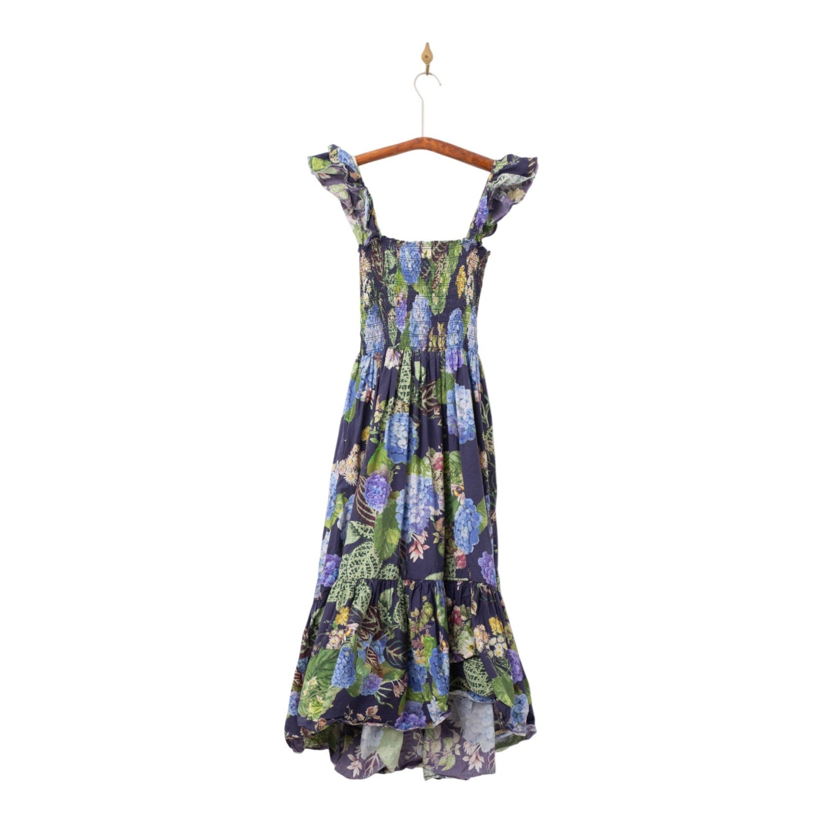 Cara Cara New York Ruby Blue Floral Midi Dress | Size M, Pre - Owned - Wind & Song