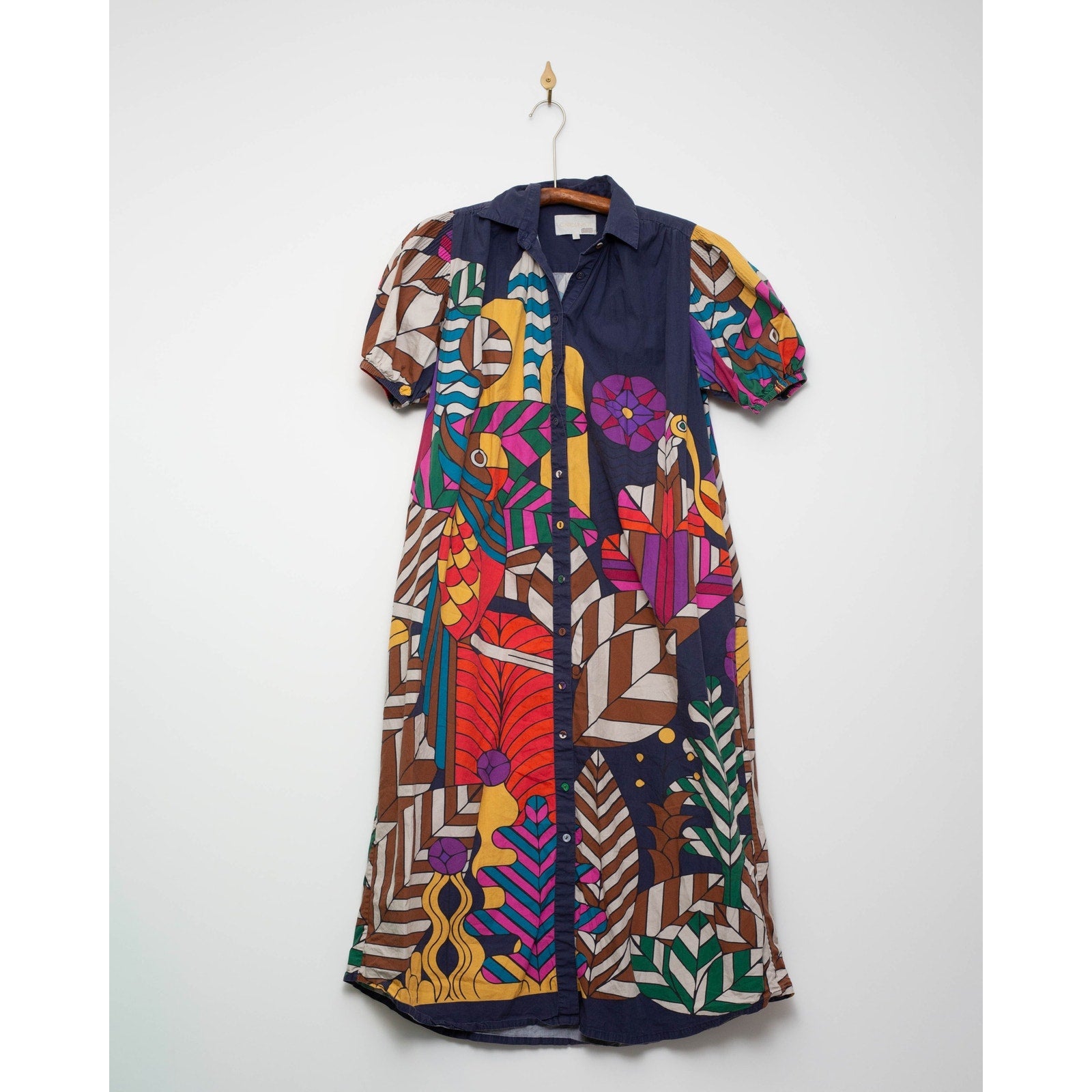 Carolina K Valerie Pleated Kaftan Size S – Multicolor Cotton - Wind & Song