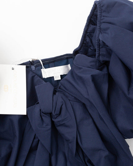 CAROLINE CONSTAS Blue Poplin Reyna Navy Dress - Size XXS - Wind & Song