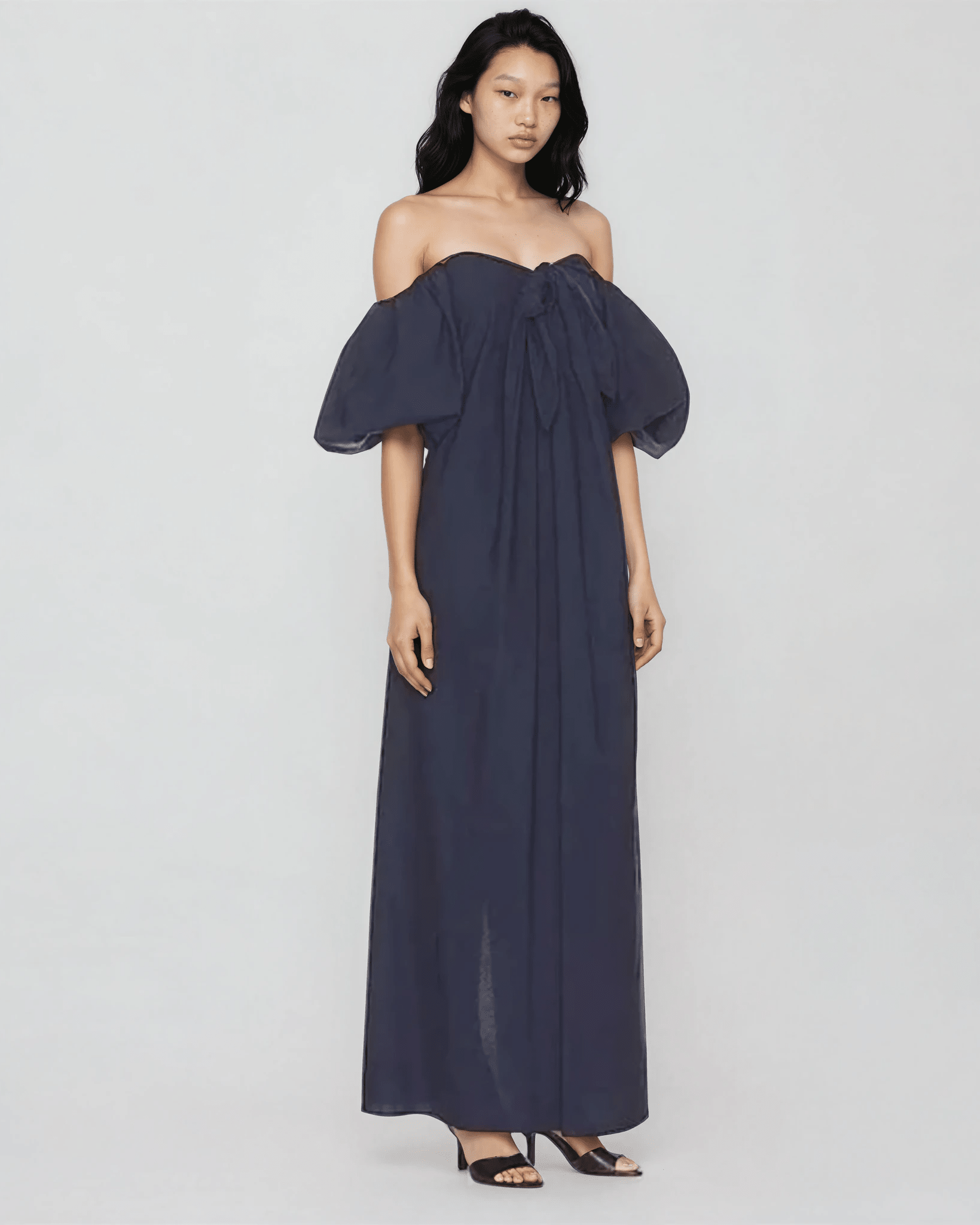 CAROLINE CONSTAS Blue Poplin Reyna Navy Dress - Size XXS - Wind & Song