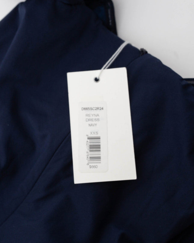 CAROLINE CONSTAS Blue Poplin Reyna Navy Dress - Size XXS - Wind & Song