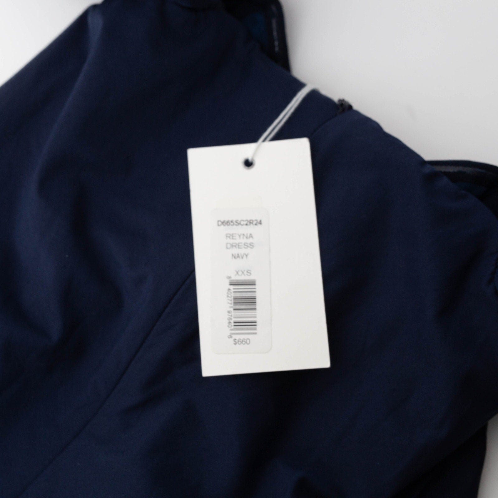 CAROLINE CONSTAS Blue Poplin Reyna Navy Dress - Size XXS - Wind & Song