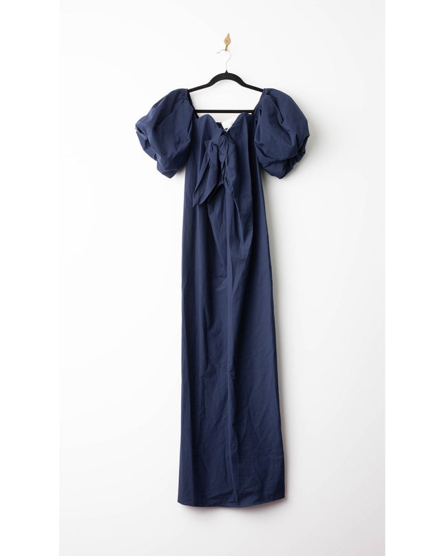 CAROLINE CONSTAS Blue Poplin Reyna Navy Dress - Size XXS - Wind & Song