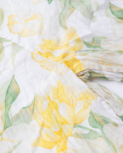 Christy Lynn Marta Yellow Floral Linen Trousers - Wind & Song