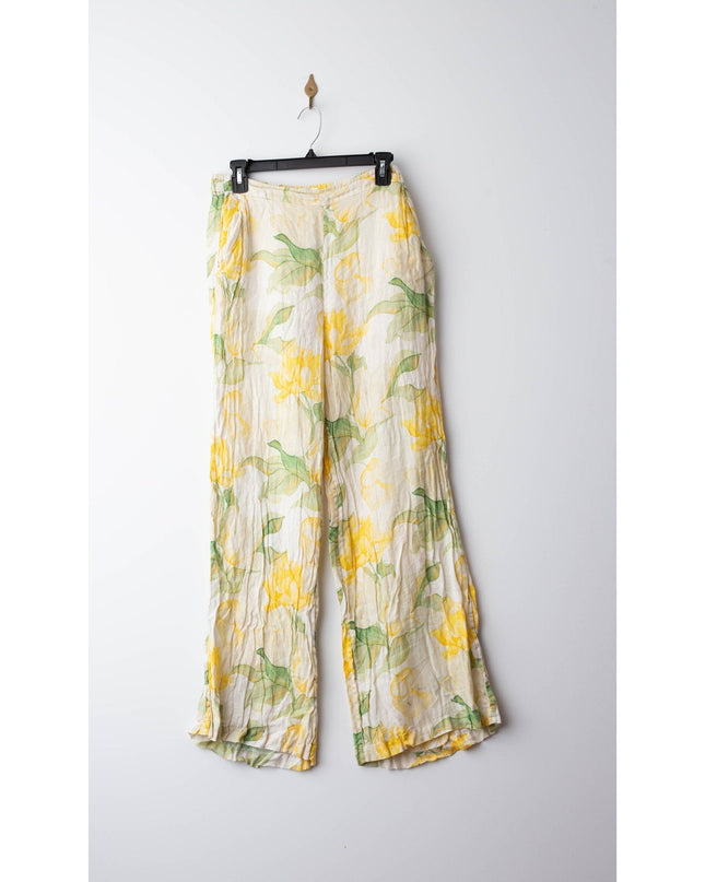 Christy Lynn Marta Yellow Floral Linen Trousers - Wind & Song
