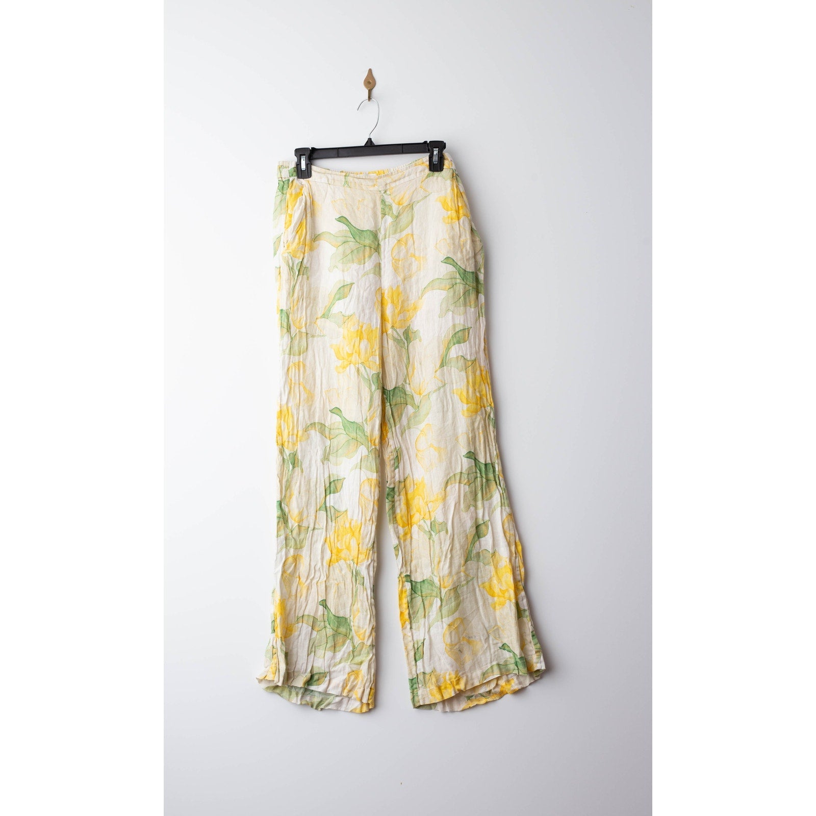 Christy Lynn Marta Yellow Floral Linen Trousers - Wind & Song