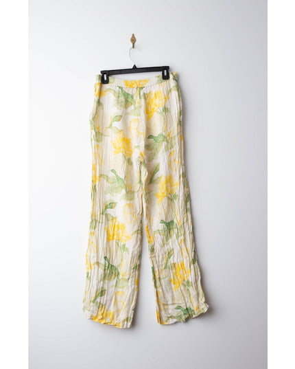 Christy Lynn Marta Yellow Floral Linen Trousers - Wind & Song