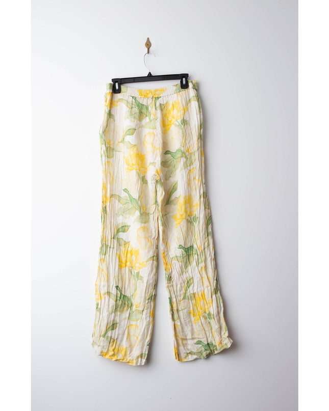 Christy Lynn Marta Yellow Floral Linen Trousers - Wind & Song
