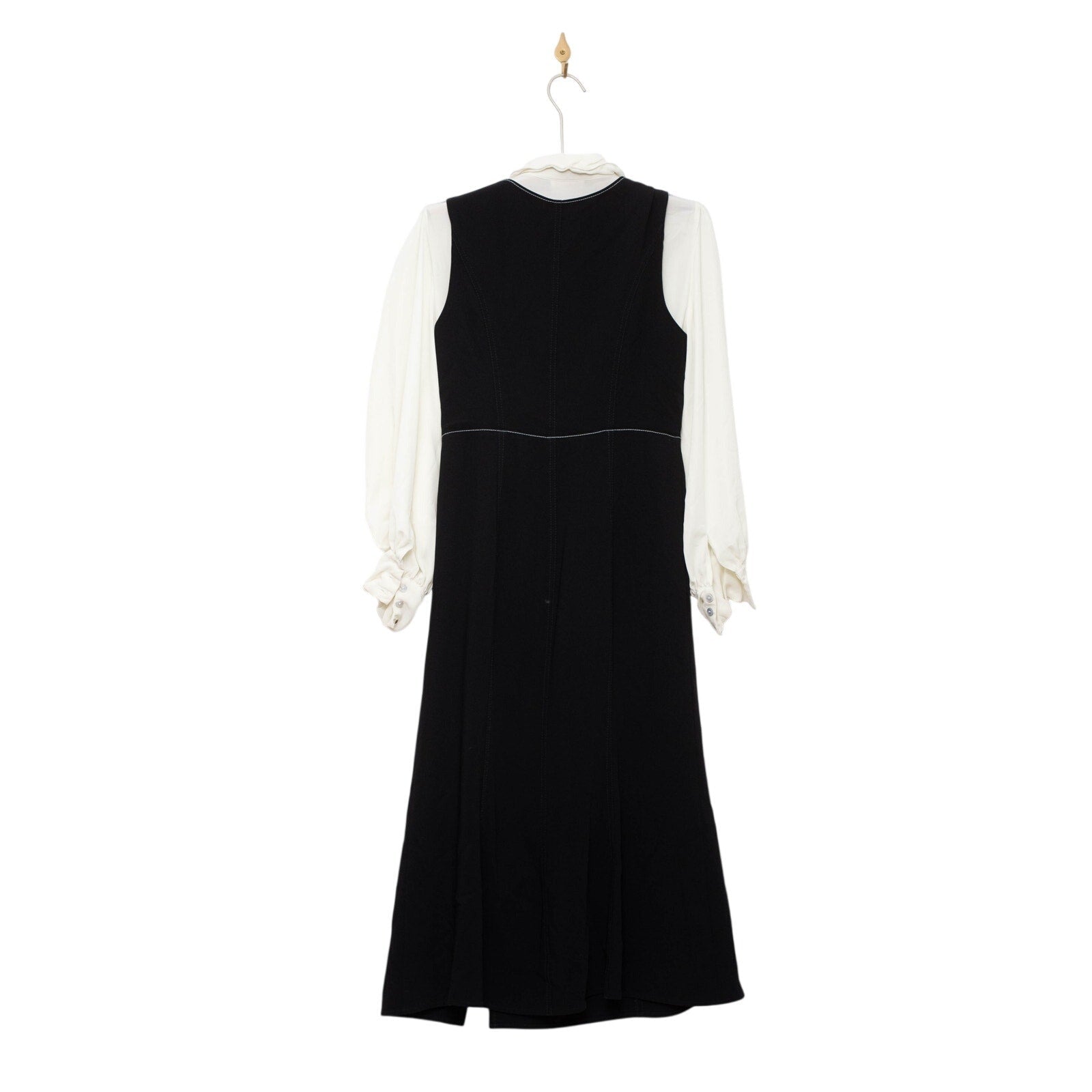 Cinq à Sept Ambre Long Sleeve Faux Wrap Midi Dress – Black Twill – Size 4 - Pre - owned - Wind & Song