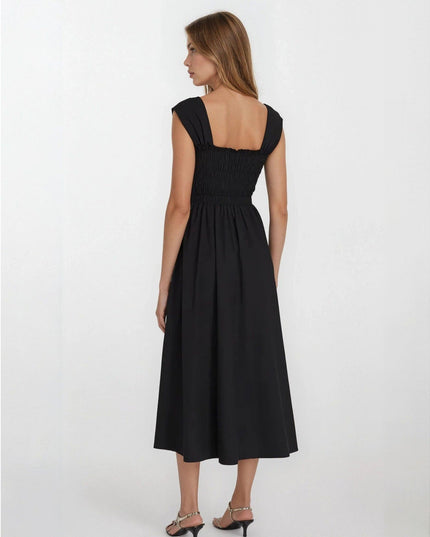 Club Monaco Cotton Smocked Midi Dress Pre - owned - Wind & Song