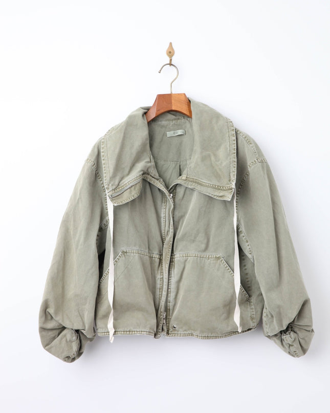 Co Green Rolled Collar Jacket in Green - Pre - owned. - Wind & Song