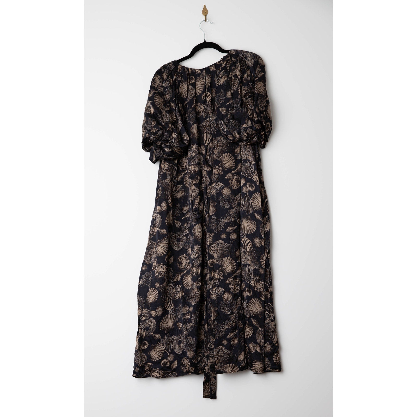 Co Puff Sleeve Black Printed Viscose Dress - Wind & Song