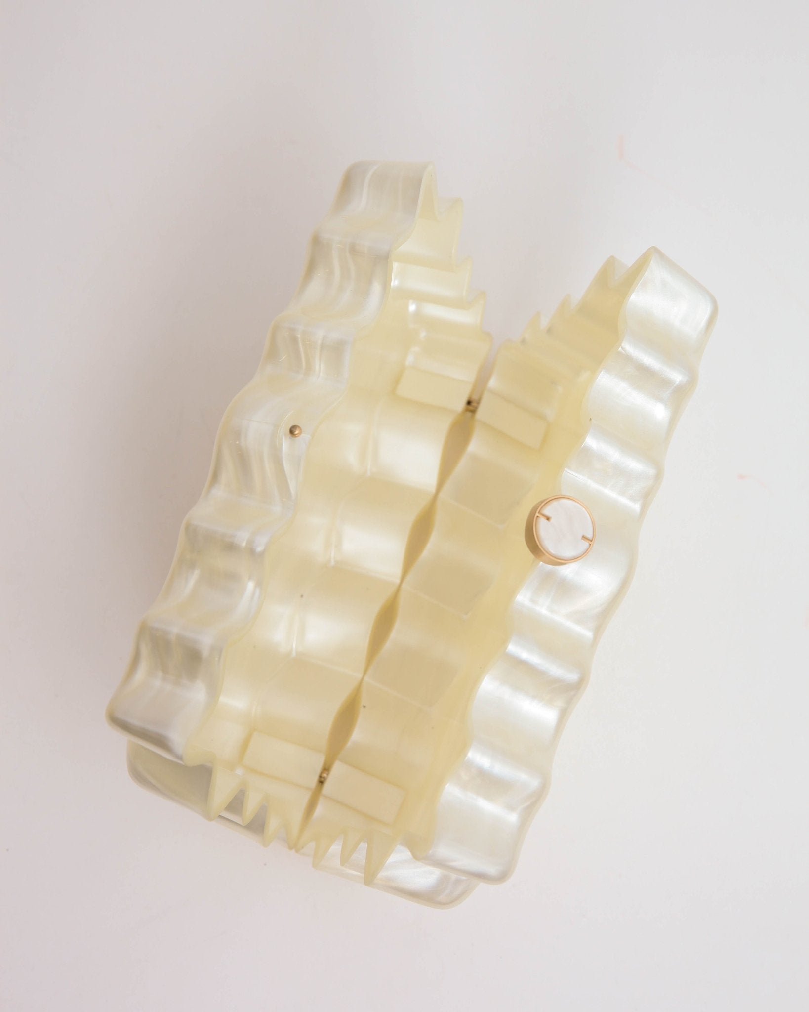 Cult Gaia Paloma Acrylic Clutch Ivory | Pre - Owned Structured Evening Bag - Wind & Song