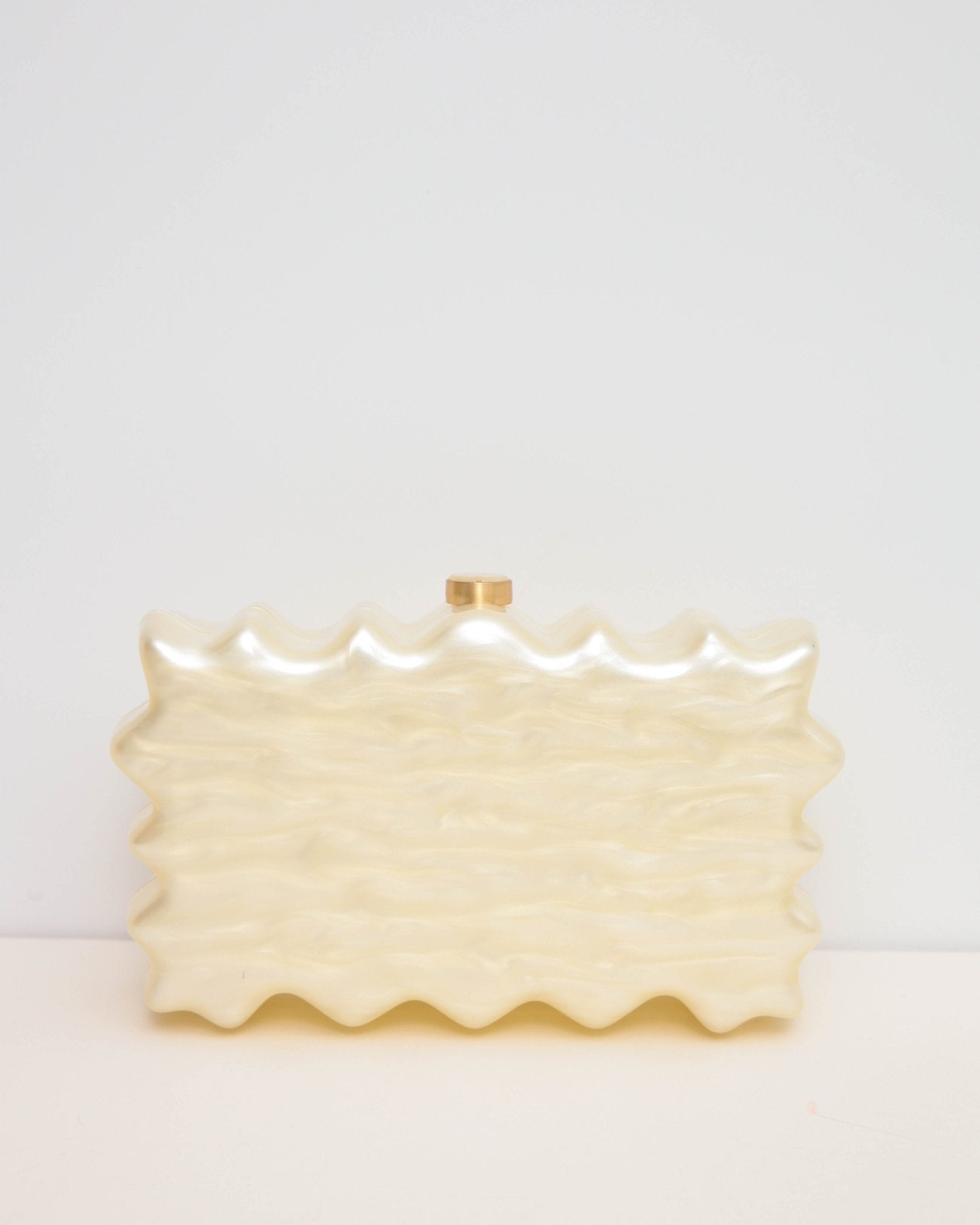 Cult Gaia Paloma Acrylic Clutch Ivory | Pre - Owned Structured Evening Bag - Wind & Song