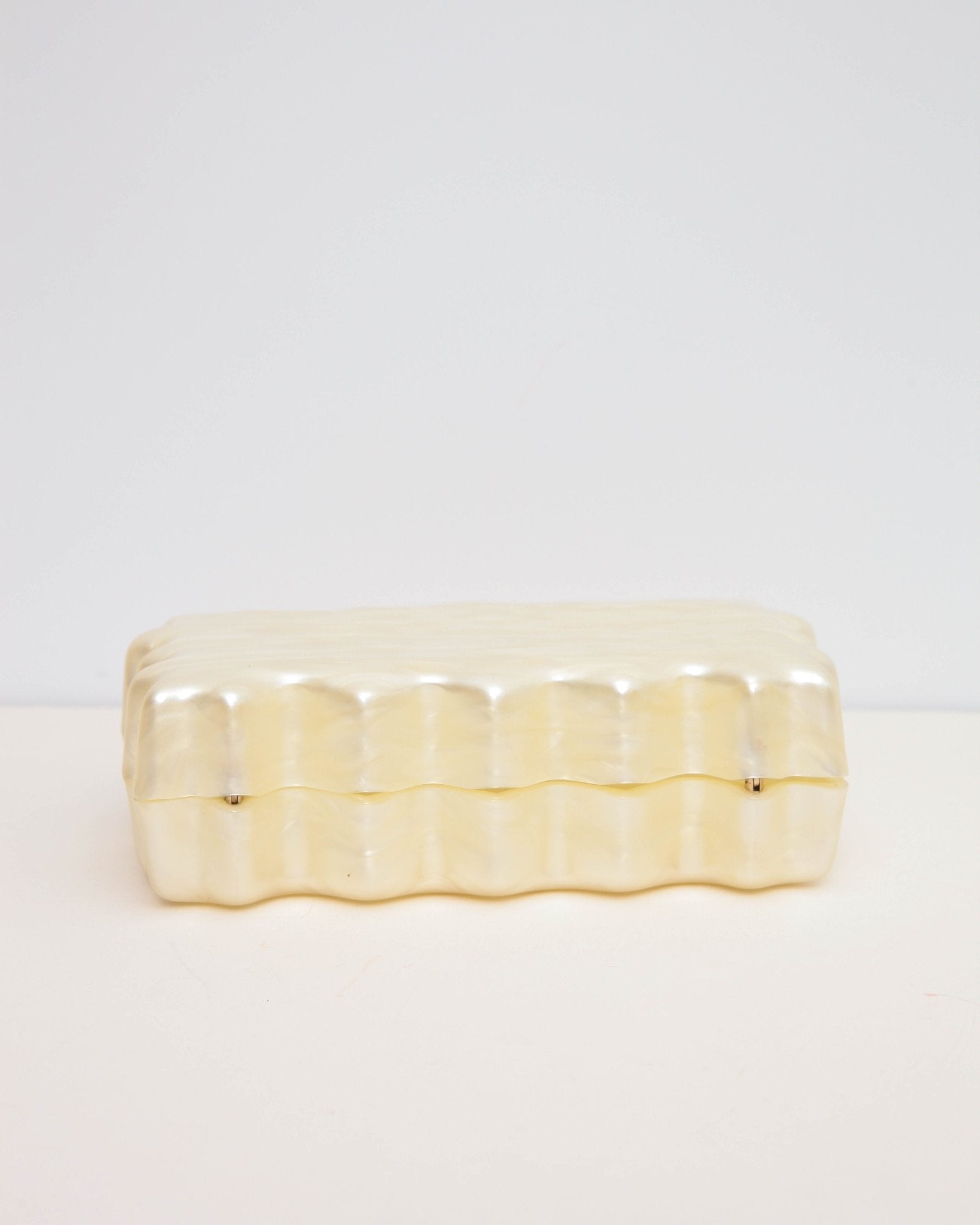 Cult Gaia Paloma Acrylic Clutch Ivory | Pre - Owned Structured Evening Bag - Wind & Song