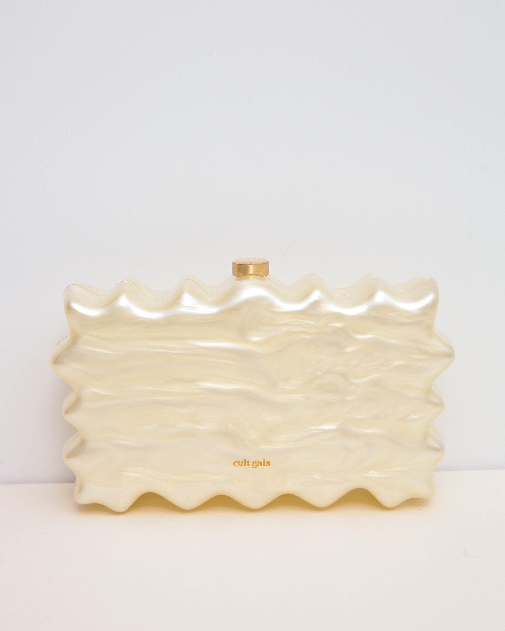 Cult Gaia Paloma Acrylic Clutch Ivory | Pre - Owned Structured Evening Bag - Wind & Song