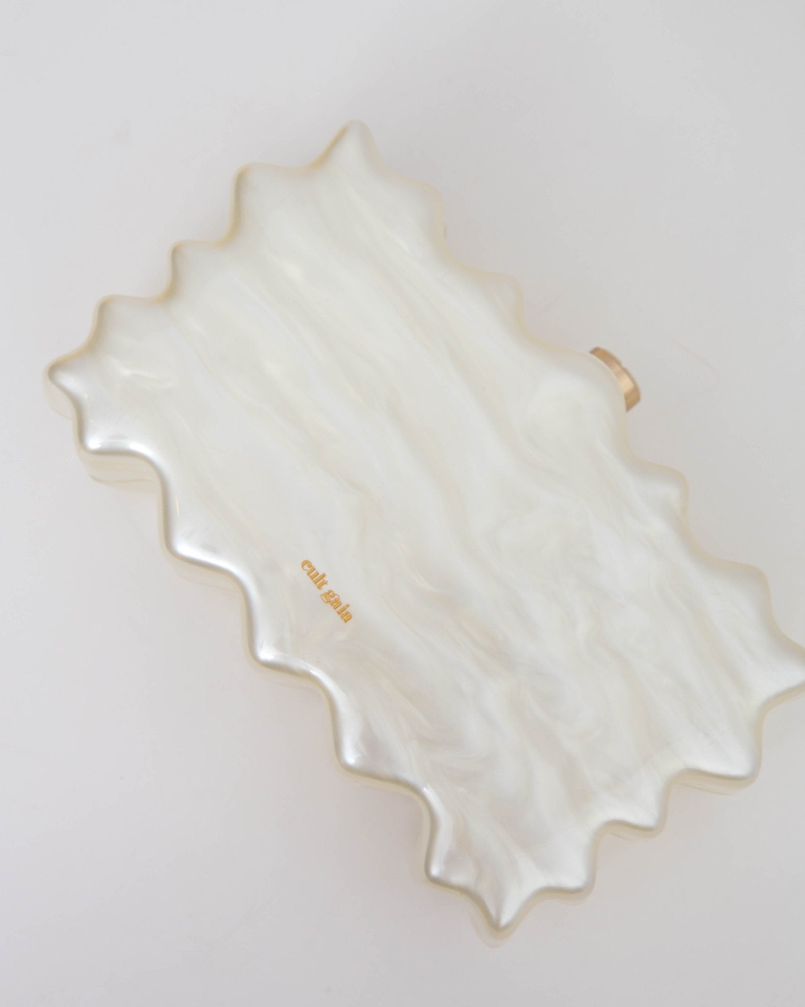 Cult Gaia Paloma Acrylic Clutch Ivory | Pre - Owned Structured Evening Bag - Wind & Song