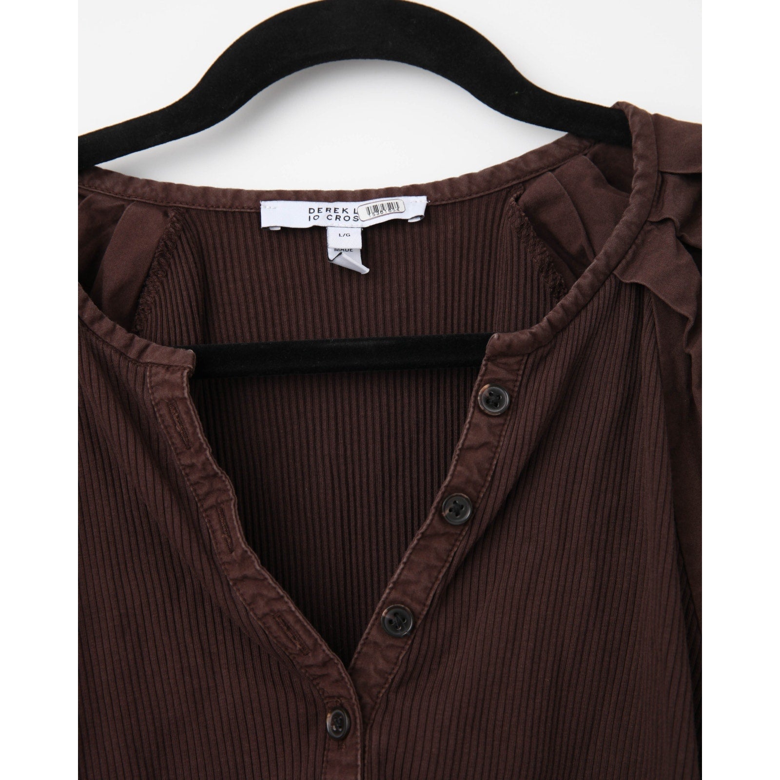 Derek Lam 10 Crosby Albane Puff Sleeve Top – Ribbed Knit & Woven Trim Short Sleeve Shirt - Wind & Song