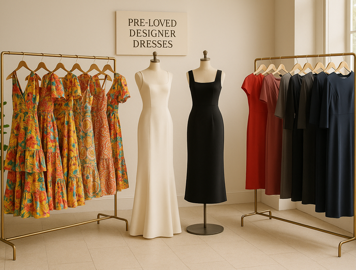 Discover pre-loved designer dresses from Chiara Boni, Farm Rio, Sandy Liang & more. Stylish, sustainable looks for weddings, parties, work & beyond.