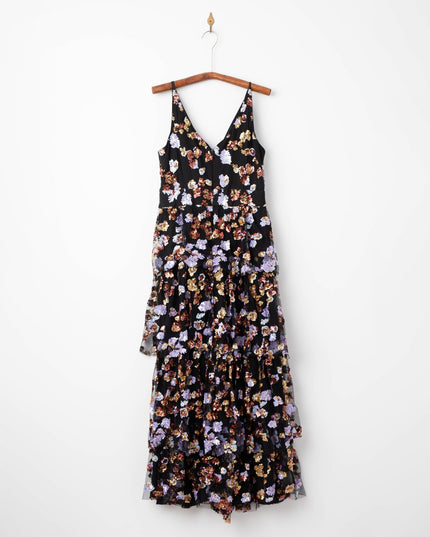 Dress The Population Lorain Sequin Tiered Ruffle Gown - Wind & Song