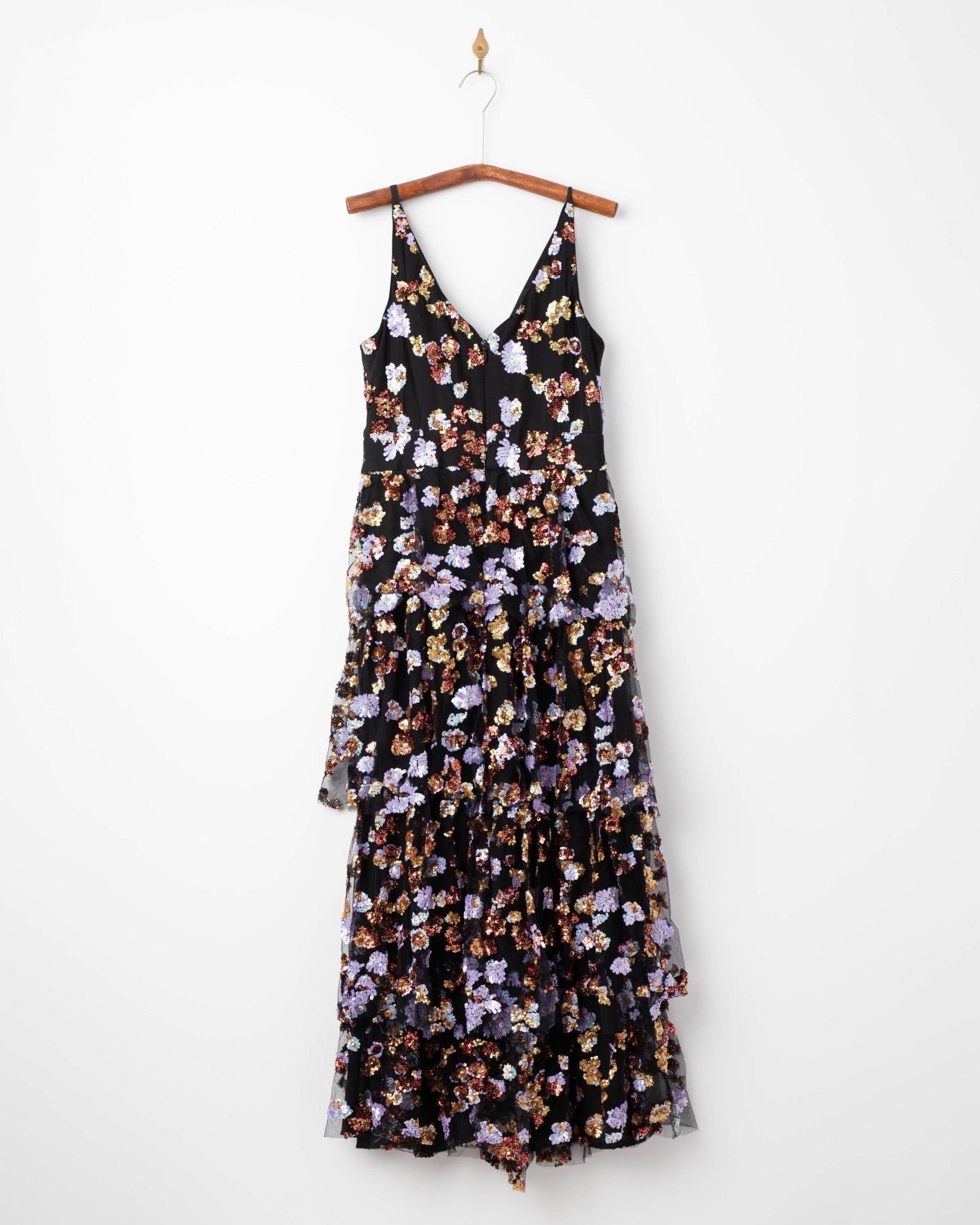 Dress The Population Lorain Sequin Tiered Ruffle Gown - Wind & Song