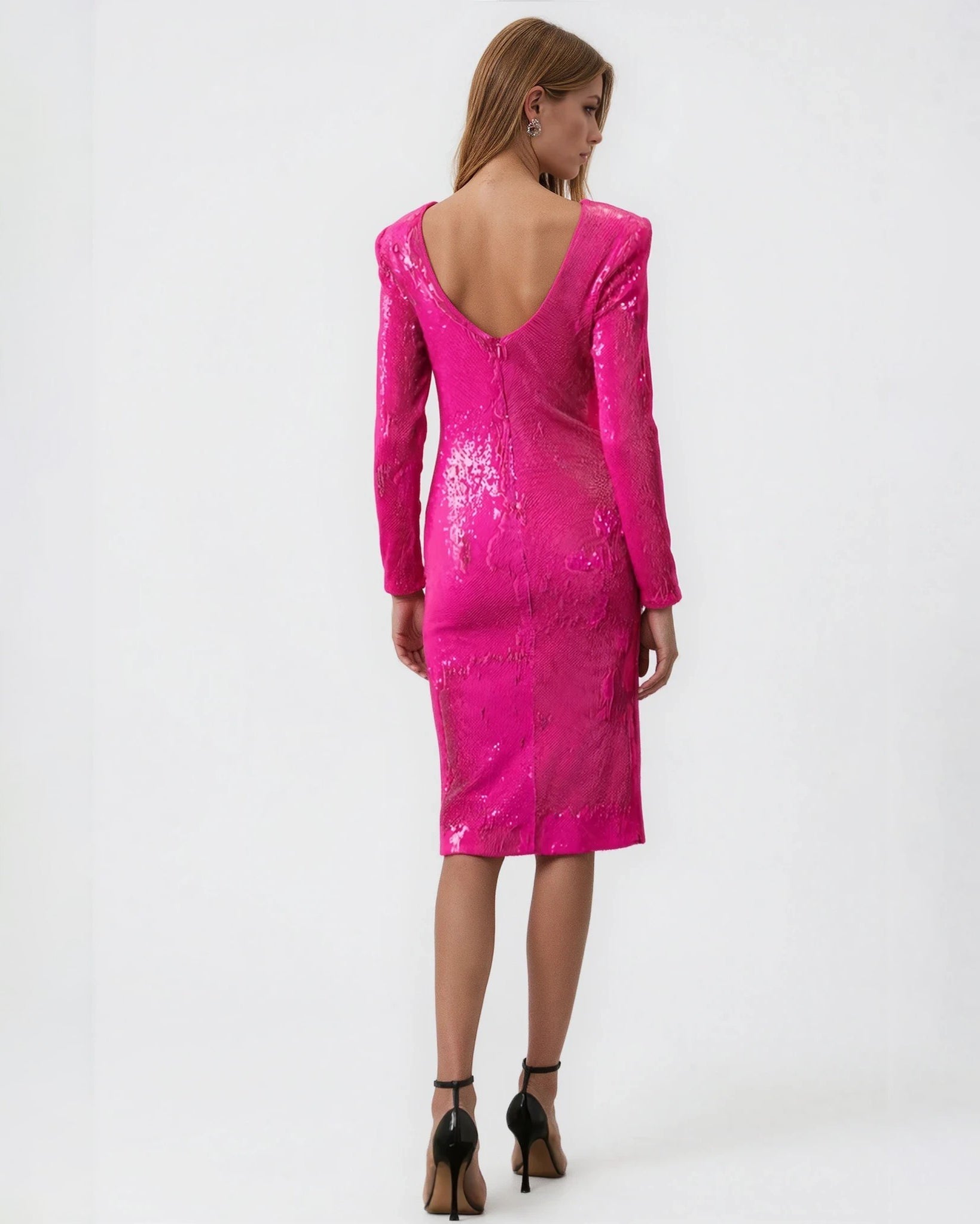 Dress The Population Pink Natalie Sequin Sheath Size S - Pre - owned - Wind & Song