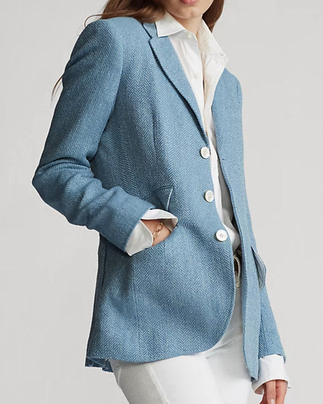 Polo Ralph Lauren Herringbone Linen-Blend Blazer - Size 2