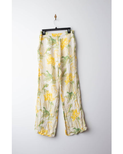 Christy Lynn Marta Yellow Floral Linen Trousers