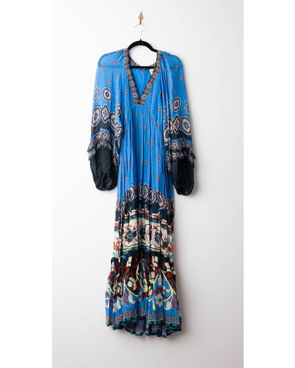 FARM Rio Anika Tiles Blue Maxi Dress - Wind & Song