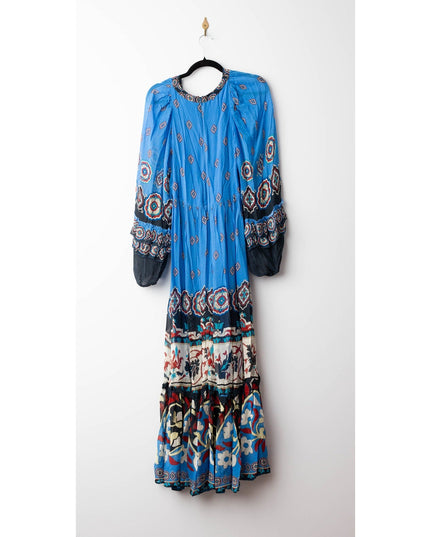 FARM Rio Anika Tiles Blue Maxi Dress - Wind & Song