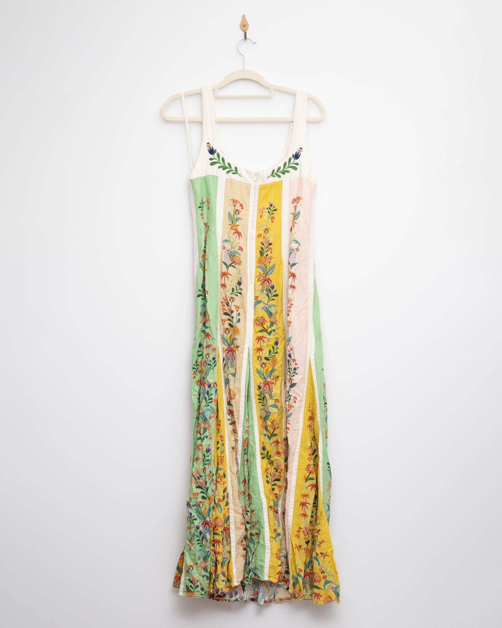 Farm Rio Delicate Floral Stripes Linen Blend Maxi Dress Size M - Rare find - Wind & Song