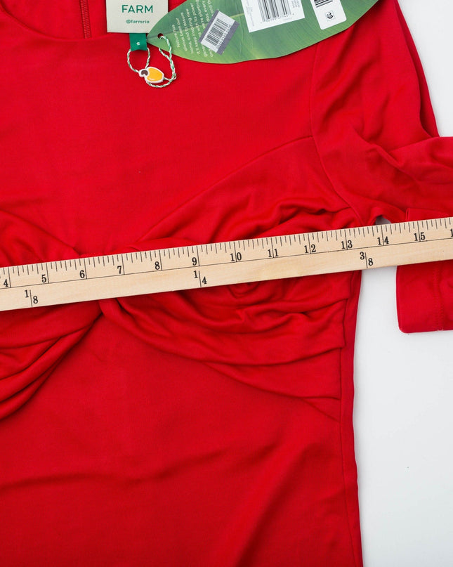 FARM Rio Long Sleeve Midi Dress in Red - Wind & Song
