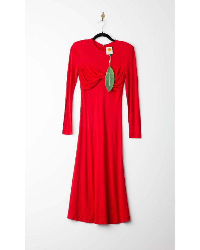 FARM Rio Long Sleeve Midi Dress in Red - Wind & Song