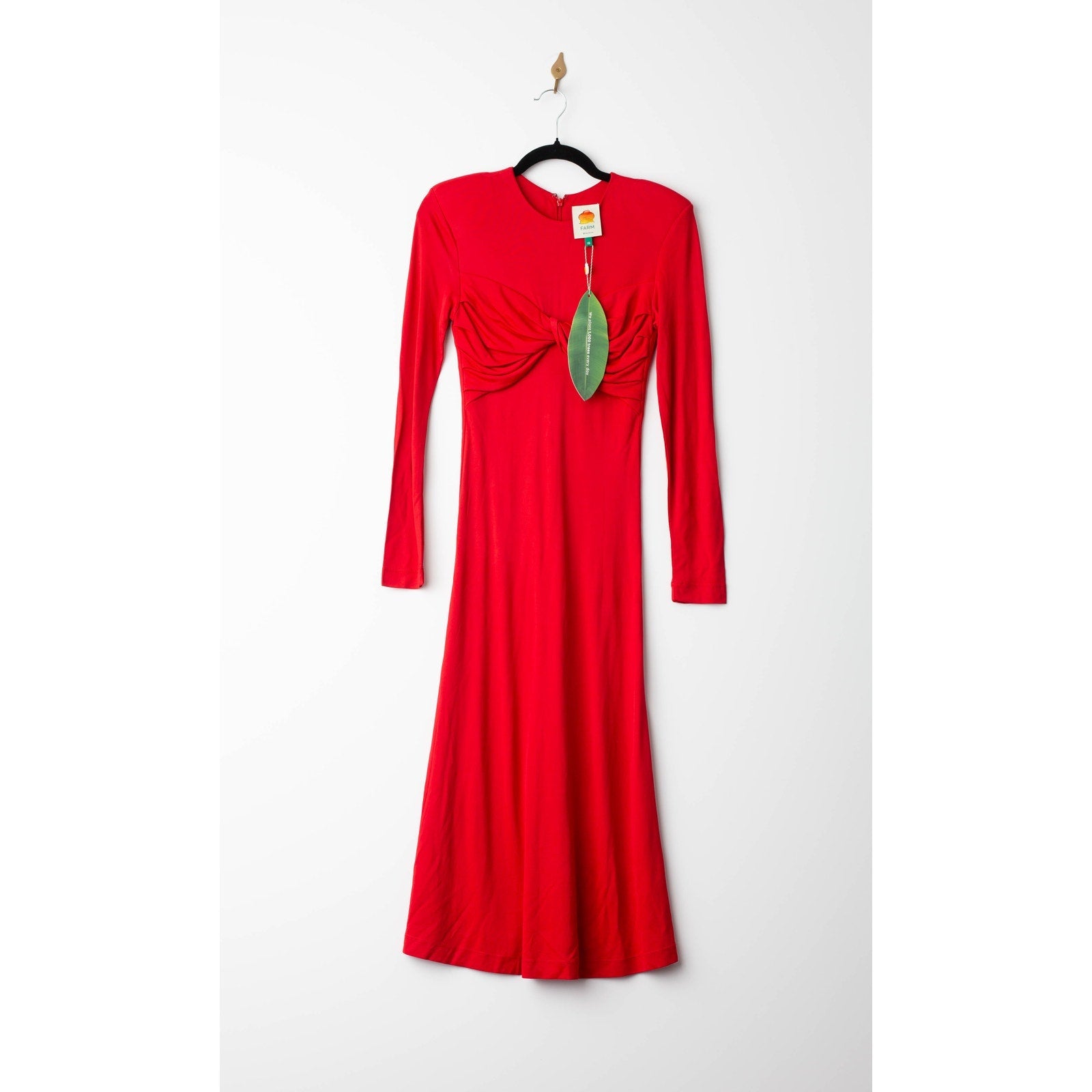 FARM Rio Long Sleeve Midi Dress in Red - Wind & Song