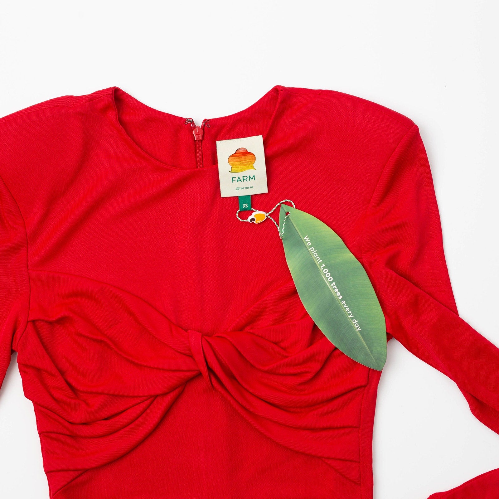 FARM Rio Long Sleeve Midi Dress in Red - Wind & Song