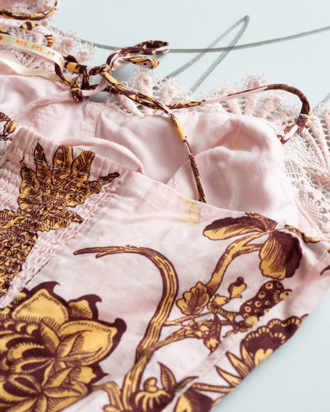 Farm Rio pink tropical landing lace midi dress - Wind & Song