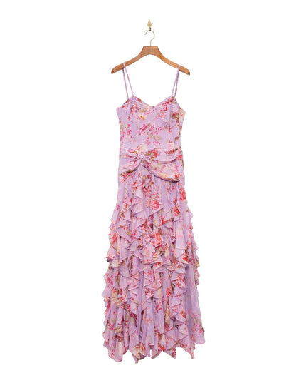 PatBO Floral Haze Flutter Maxi Dress Size 10 – Pink Formal Gown
