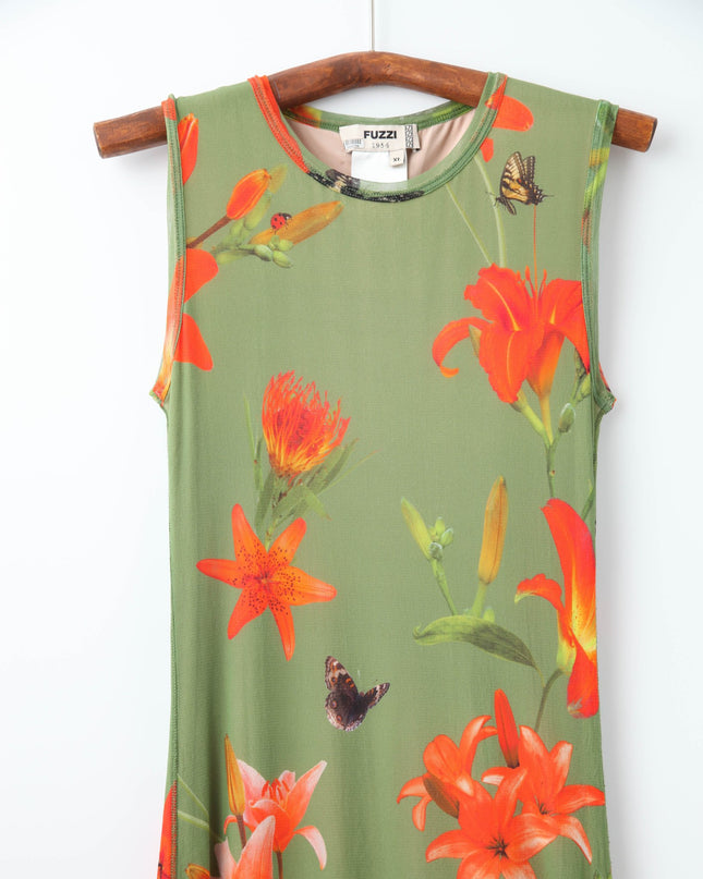 Fuzzi Abito Green Floral Dress - Wind & Song