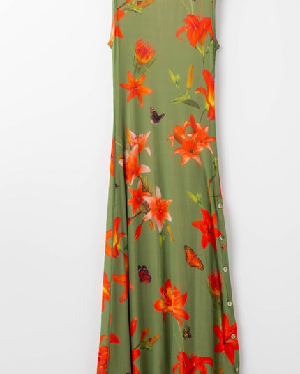 Fuzzi Abito Green Floral Dress - Wind & Song