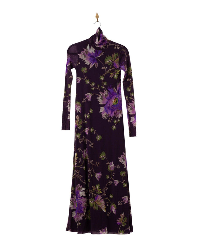 Fuzzi Plum Floral Dress Pre - owned Size S - Wind & Song