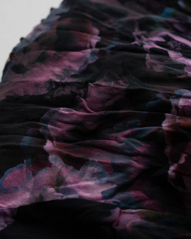 Fuzzi Tulle One Shoulder Purple Flora Gown - Wind & Song