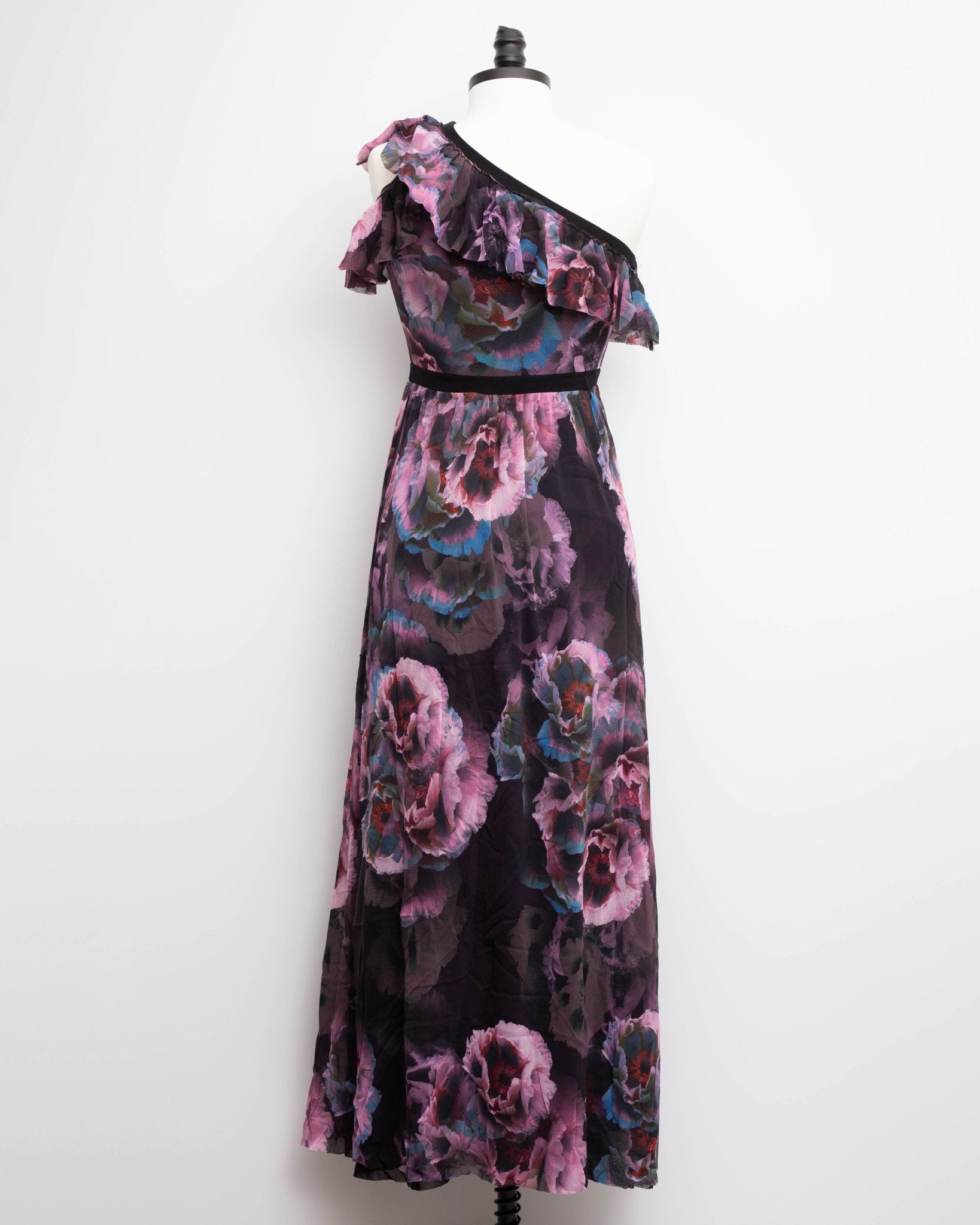 Fuzzi Tulle One Shoulder Purple Flora Gown | Wedding Guest & Evening Dress - Wind & Song
