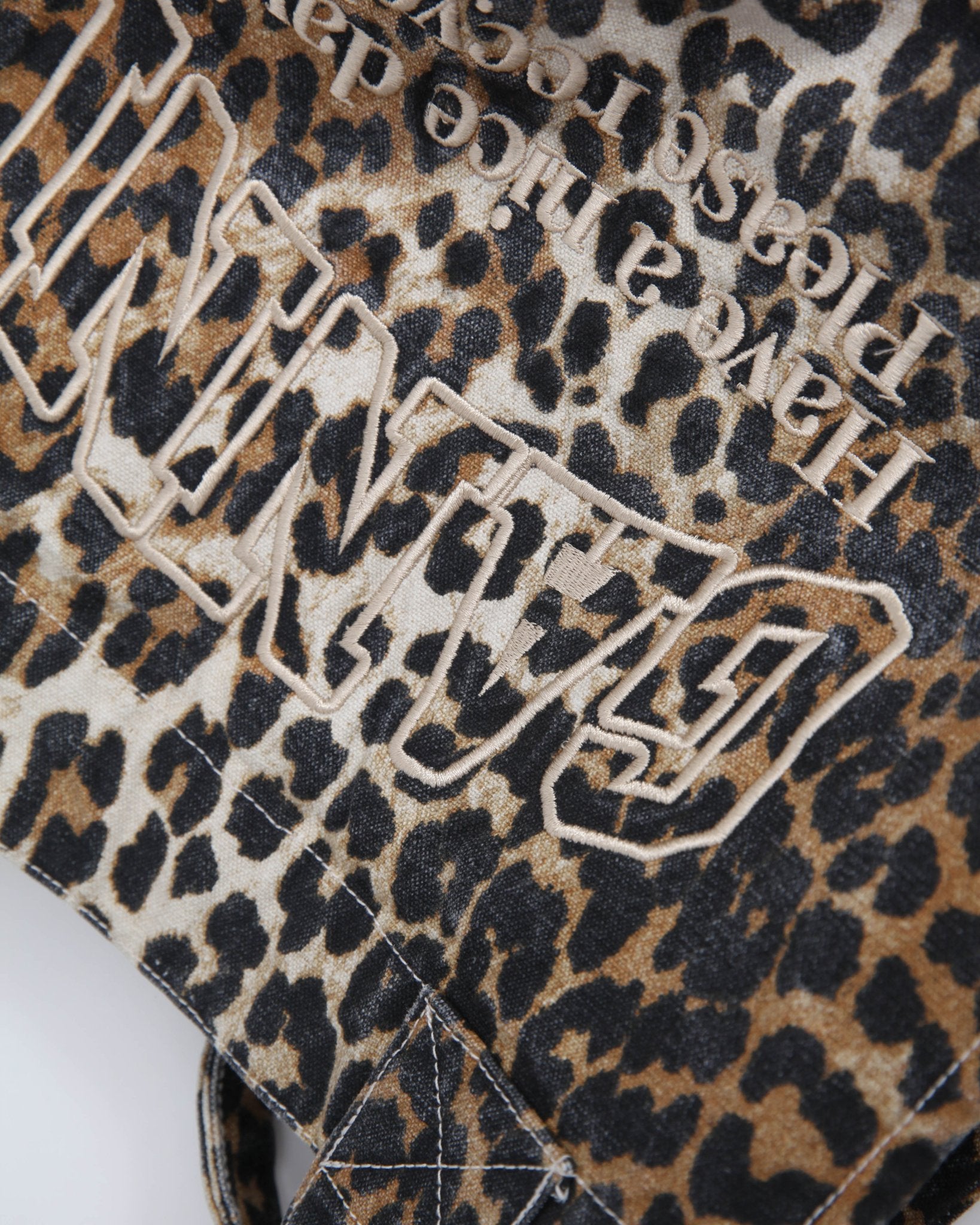 GANNI Large Leopard Print Recycled Cotton Shopper Tote - Pre - owned - Wind & Song